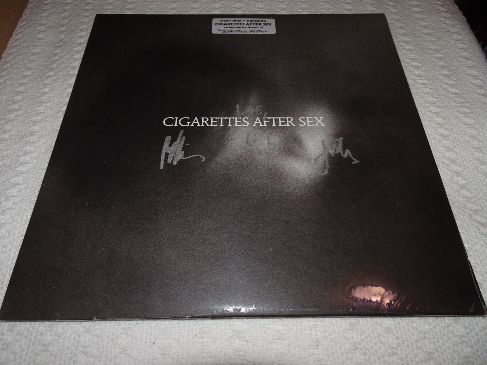 Cigarettes after sex X\'s clear vinyl LP signed