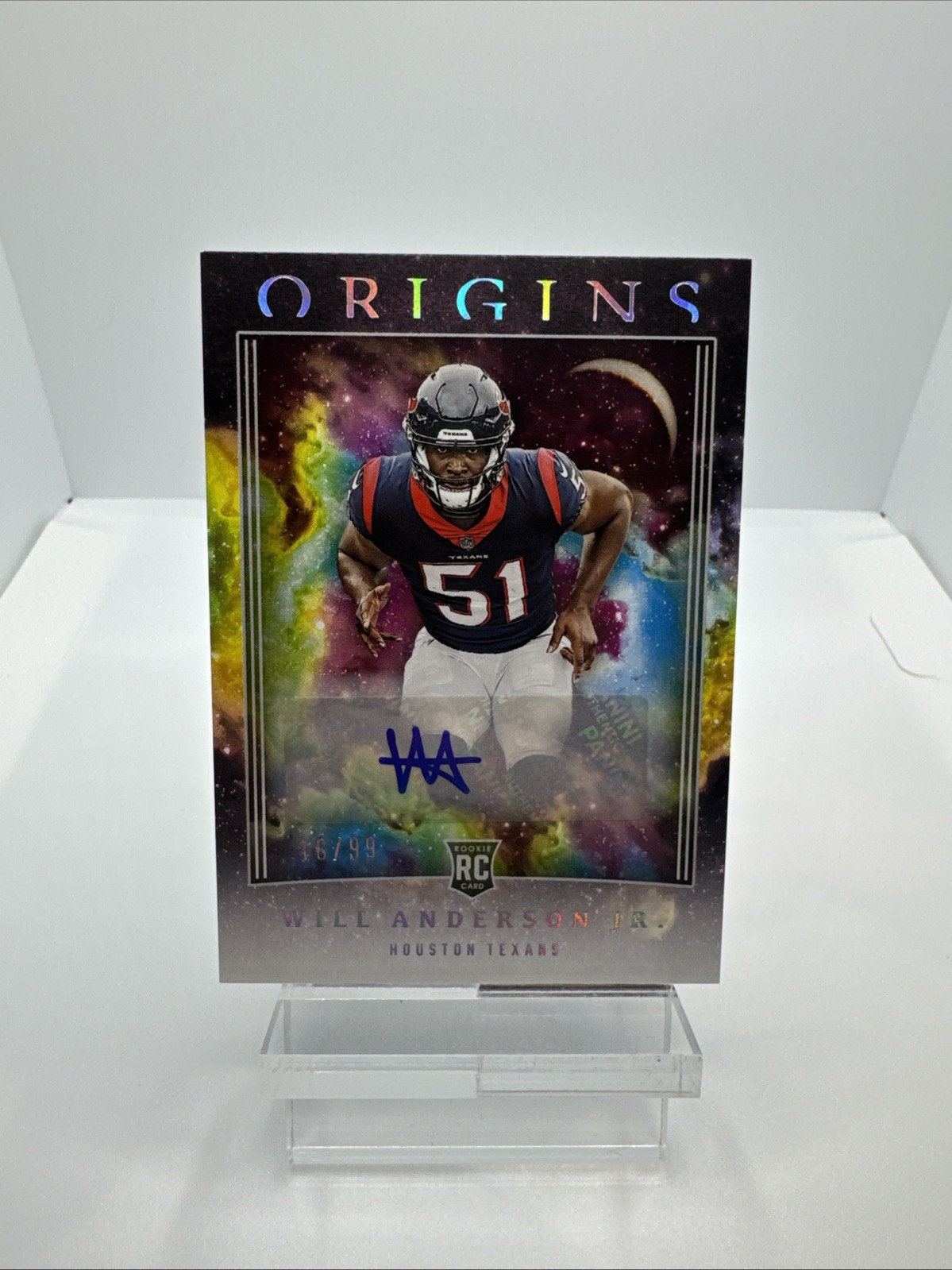 2023 Panini Origins Will Anderson Jr. Rookie Auto /99 RC #104