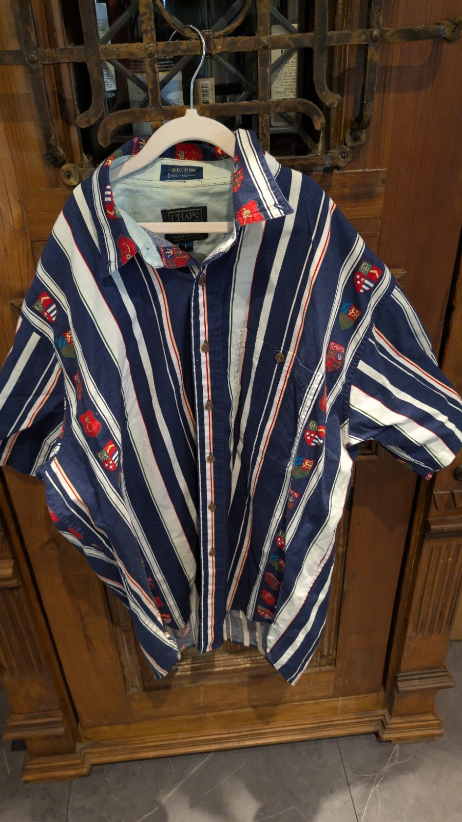 Vintage 90s Polo Ralph Lauren Shirt Men’s L Scroll Striped Button Down Rare Vintage 90s Polo Ralph Lauren Shirt Men’s L Scroll Striped Button Down Rare