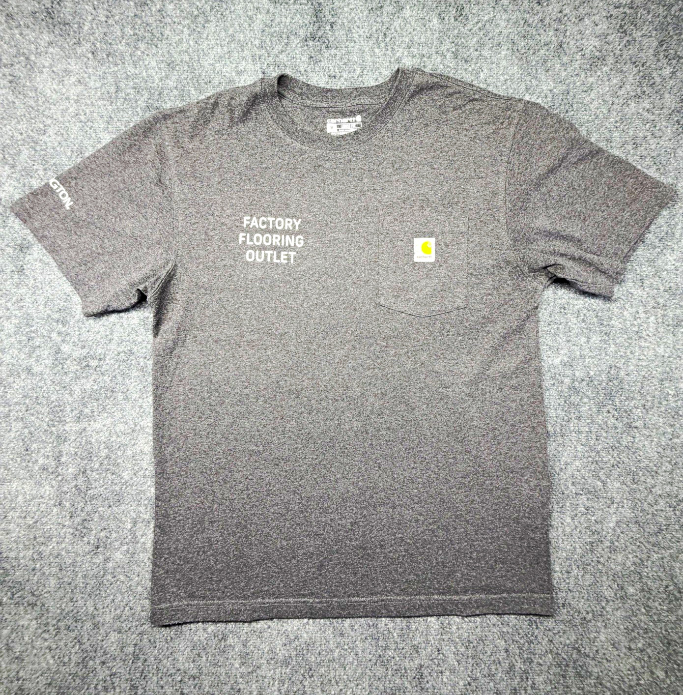 Carhartt Men\'s Loose Fit Gray Graphic Pocket Logo Crew Neck T-Shirt Size M
