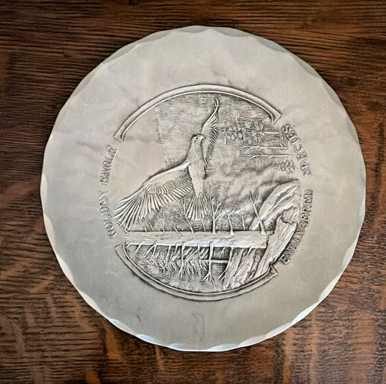 Wendell August Forge Golden Eagle Endangered Species Handmade Metal Plate