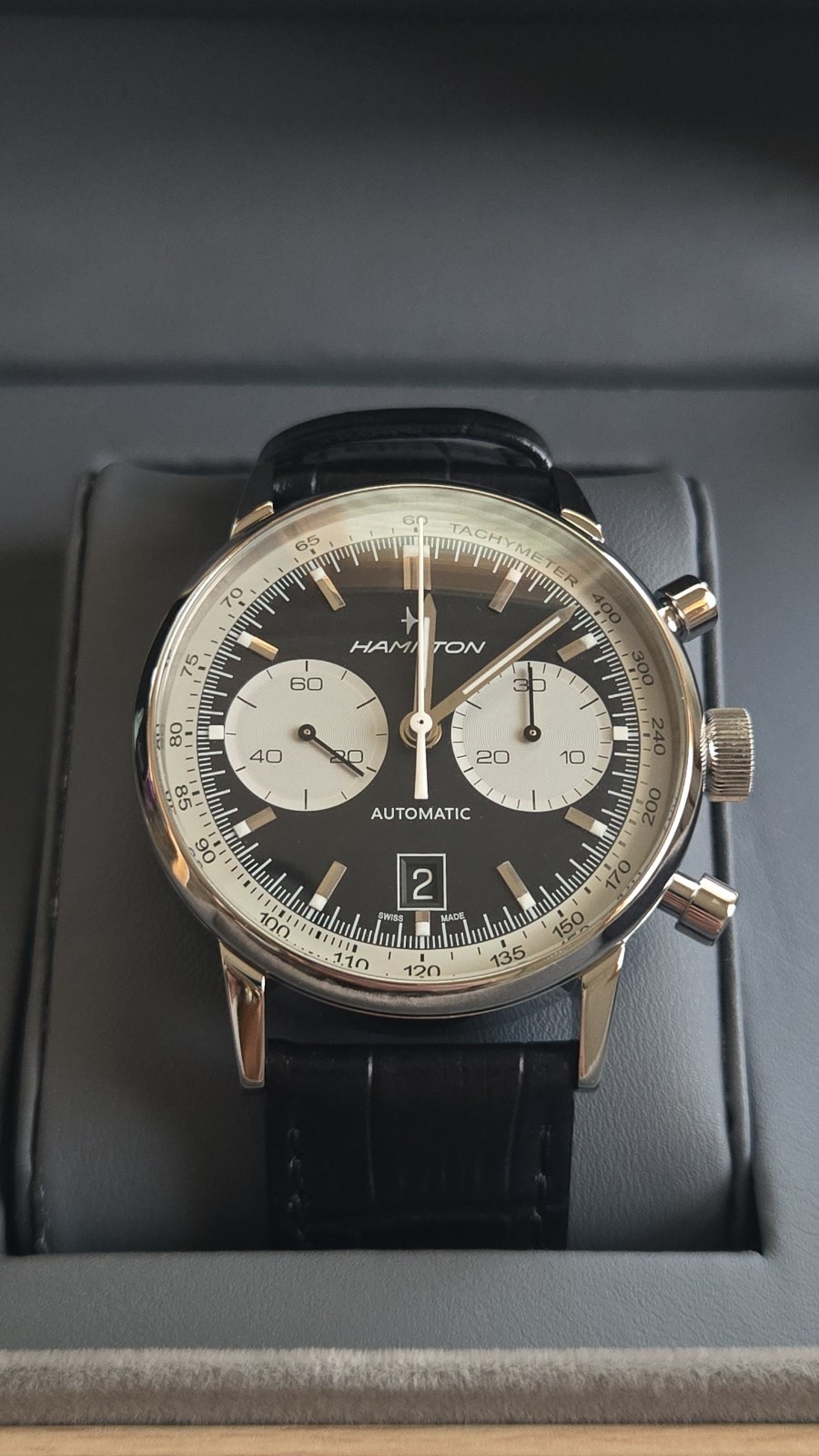 Hamilton American Classic Intra-Matic H38429730 Reverse Panda Dial Chrono