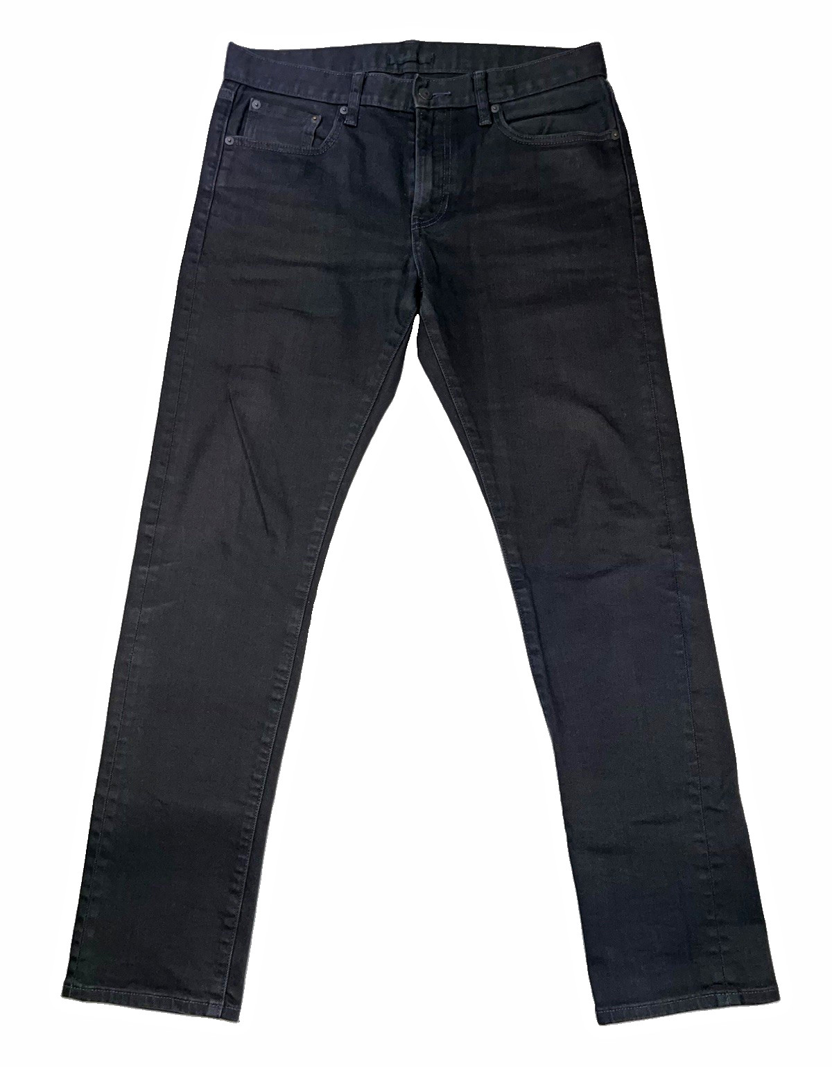 UNIQLO Mens Stretch Selvedge Jeans 32x32 Black Slim Straight Low Rise Denim UNIQLO Mens Stretch Selvedge Jeans 32x32 Black Slim Straight Low Rise Denim