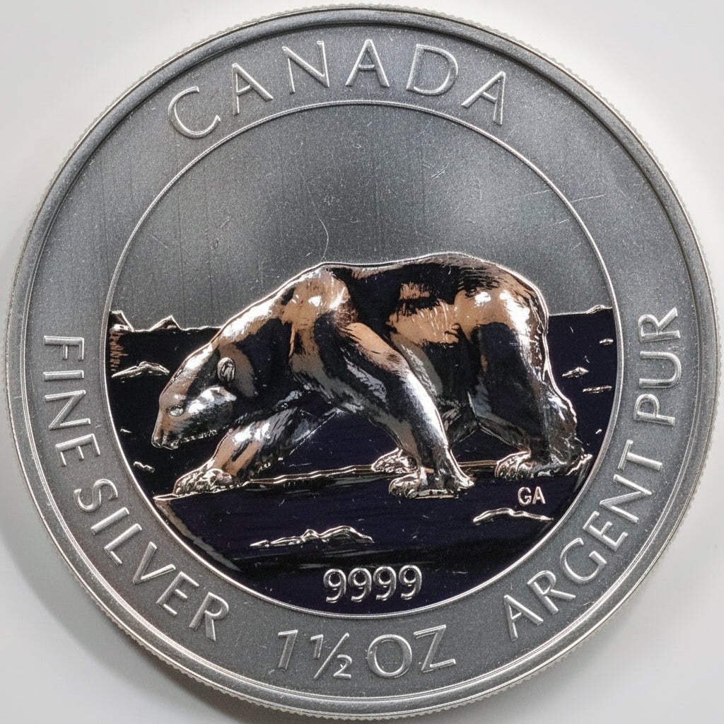 2013 Canada 1.5 ozt Silver Polar Bear .9999 Fine $8 BU Fresh from Roll
