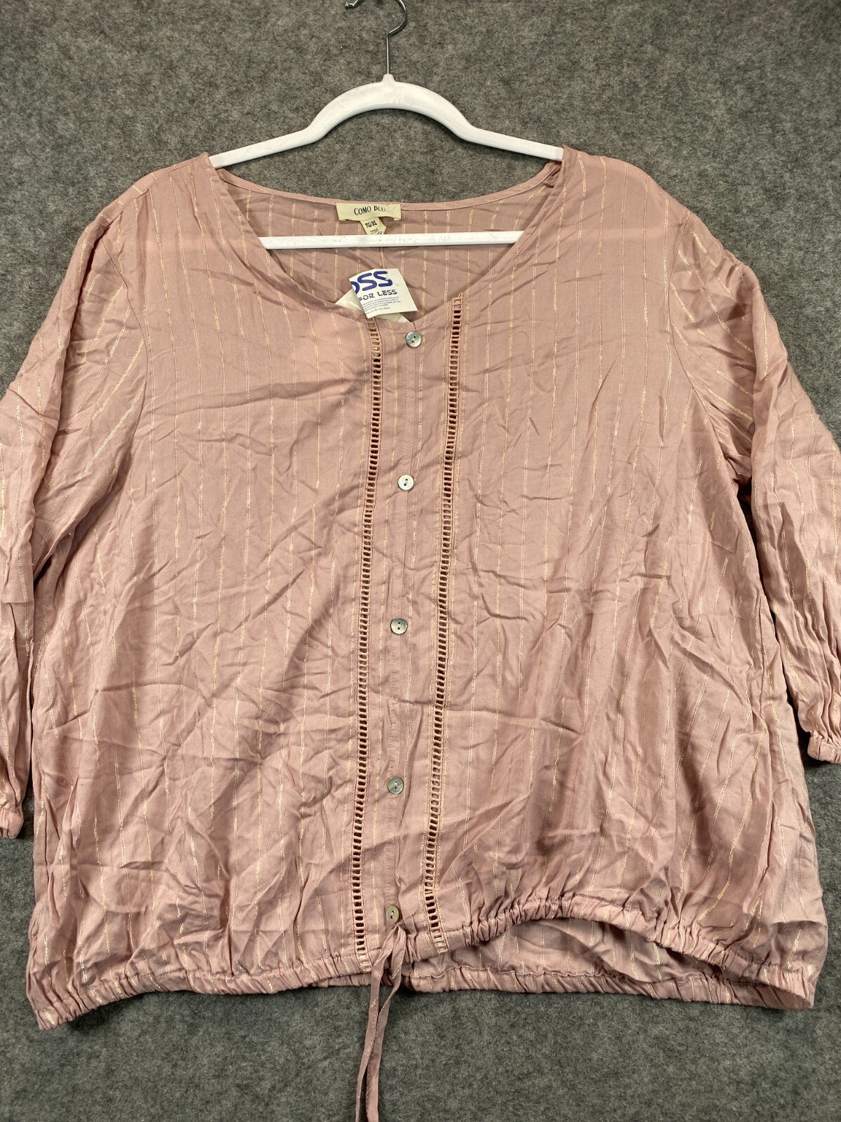 NWT COMO Blu Shirt Womens XL Pink Top Blouse Half Sleeve Rayon Casual Ladies NWT COMO Blu Shirt Womens XL Pink Top Blouse Half Sleeve Rayon Casual Ladies