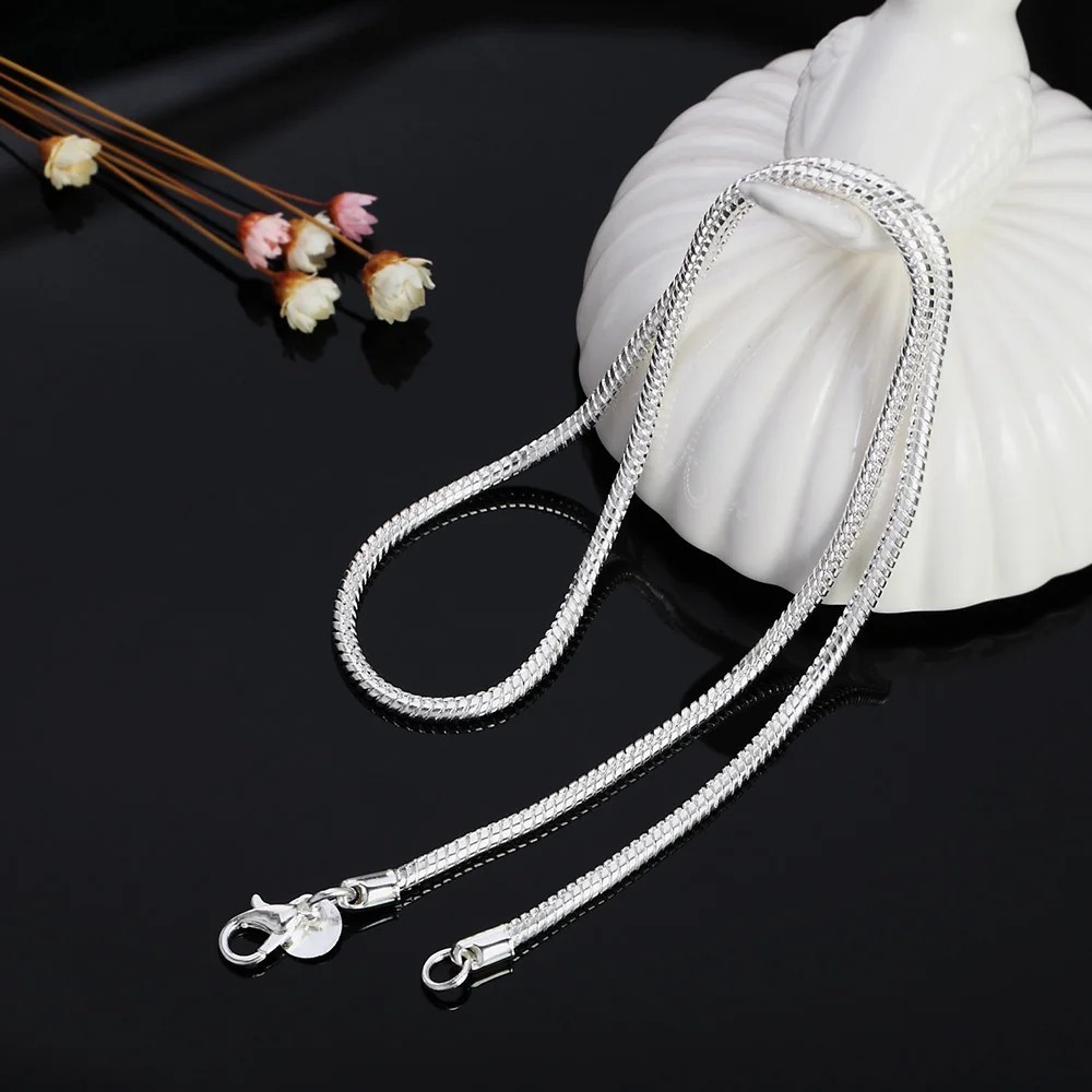 Men&Women\'s 925 Sterling Silver Tarnish-Free Italian Snake Chain Necklace 16-24* Men&Women\'s 925 Sterling Silver Tarnish-Free Italian Snake Chain Necklace 16-24*