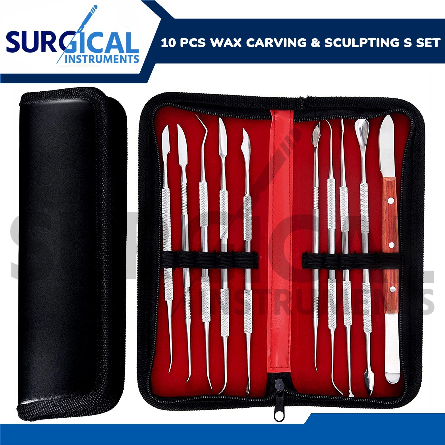 German Grade 10 Pcs Wax Carving & Sculpting Tools Set Dental Instrument Kit