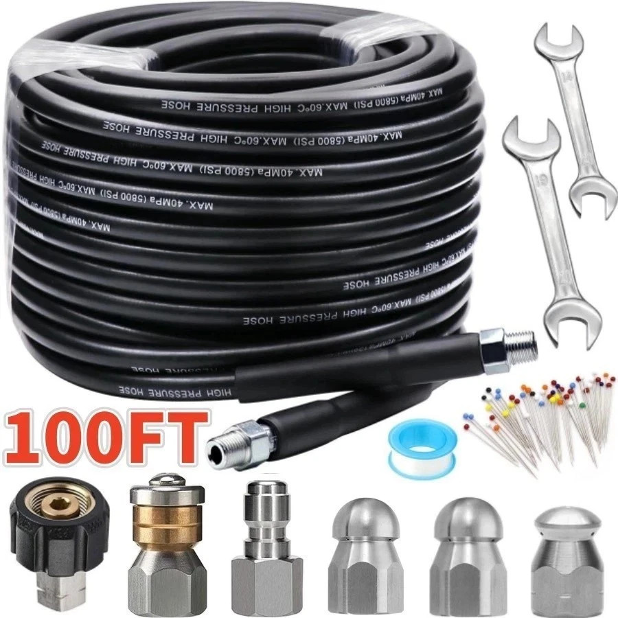 100FT Sewer Jetter Kit 5800PSI - 1/4\