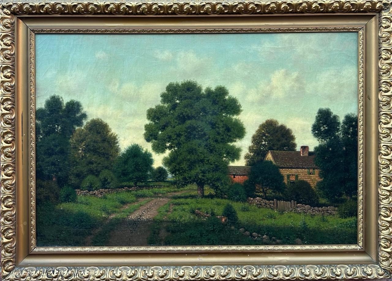 George W Drew ( American 1875-1968) : Farmhouse And Land , Oil On Canvas George W Drew ( American 1875-1968) : Farmhouse And Land , Oil On Canvas