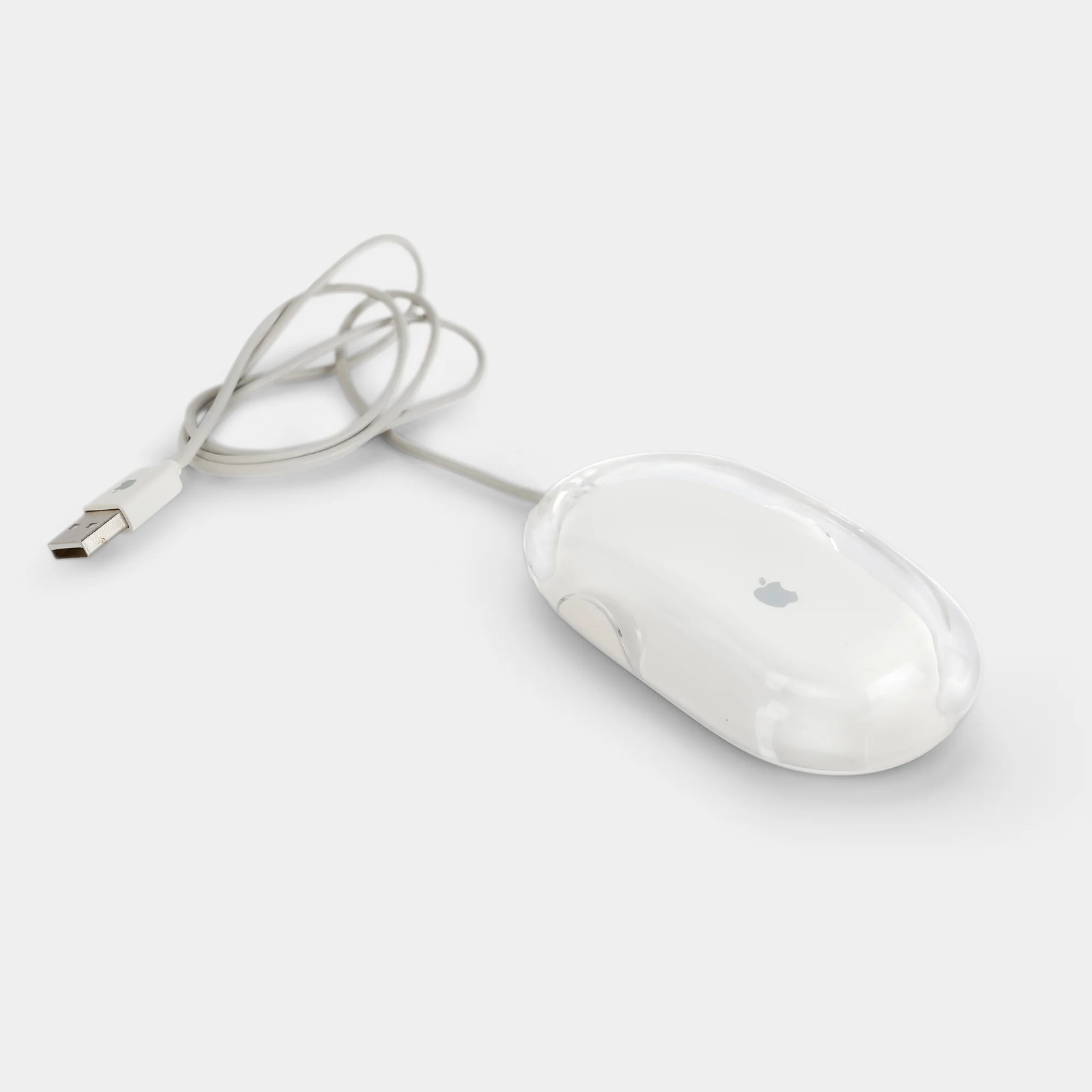 Vintage Apple Pro Mouse M5769 Wired Optical USB White/Clear