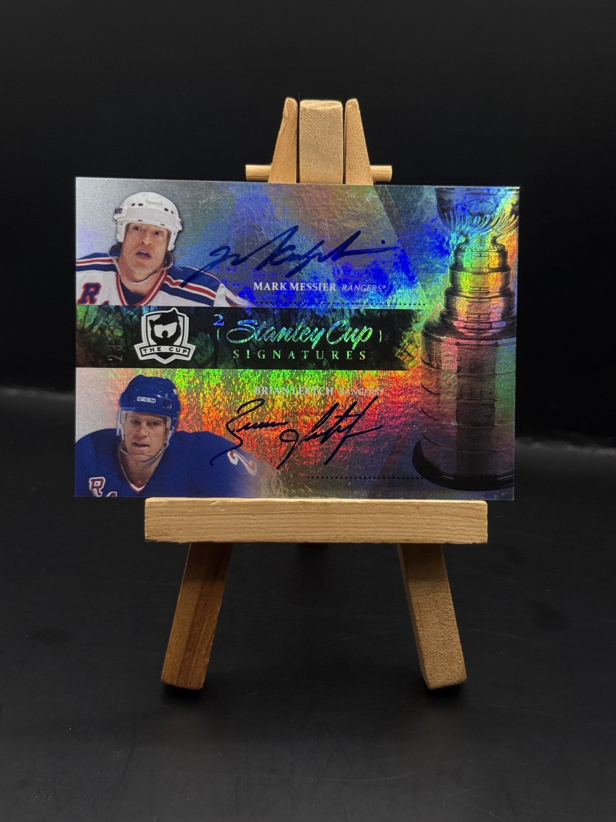2010-11 UD The Cup Stanley Cup Signatures Mark Messier Leetch Dual Auto /25 2010-11 UD The Cup Stanley Cup Signatures Mark Messier Leetch Dual Auto /25