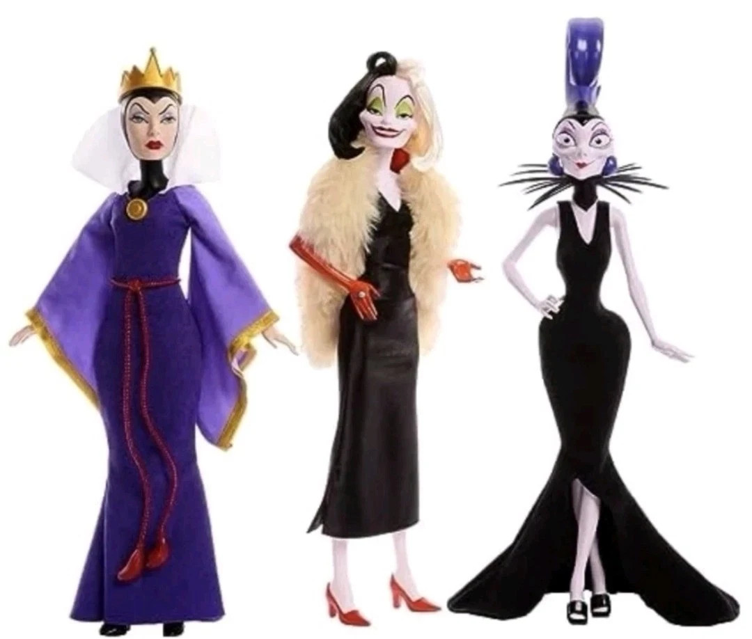 Mattel Disney Villains Evil Queen, Cruella de Vil & Yzma Fashion Dolls 3-Pack