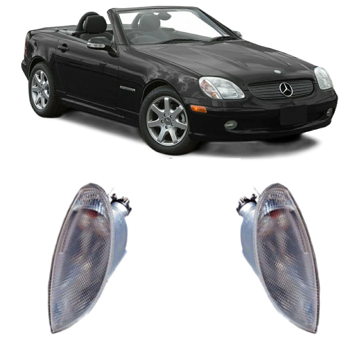 For 1998-2004 Mercedes-Benz SLK230 Front Signal Light PAIR MB2530101+MB2531101