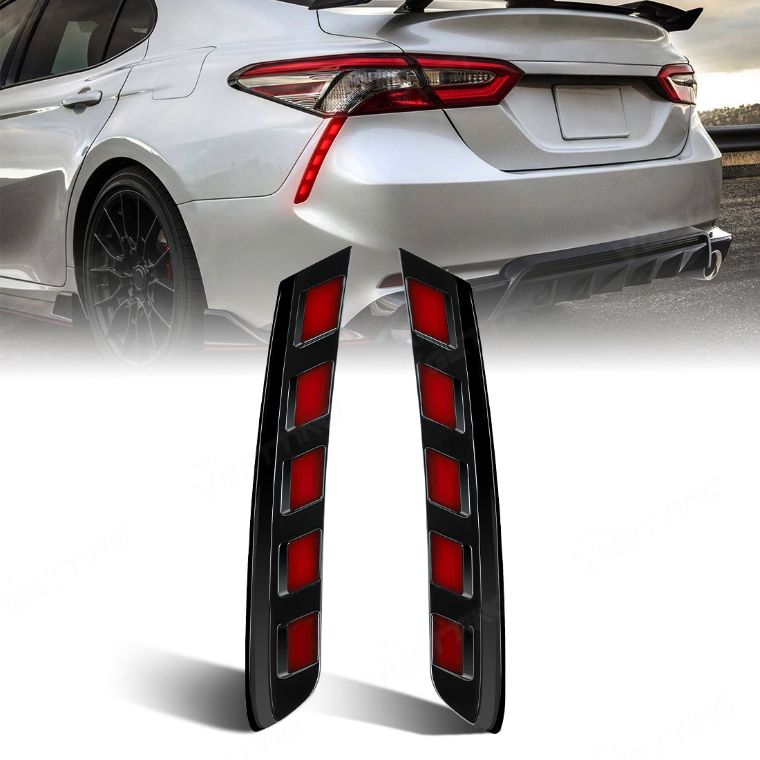 For 2018-2024 Toyota Camry SE XSE TRD LED Rear Side Marker Brake Light w/ Turn For 2018-2024 Toyota Camry SE XSE TRD LED Rear Side Marker Brake Light w/ Turn