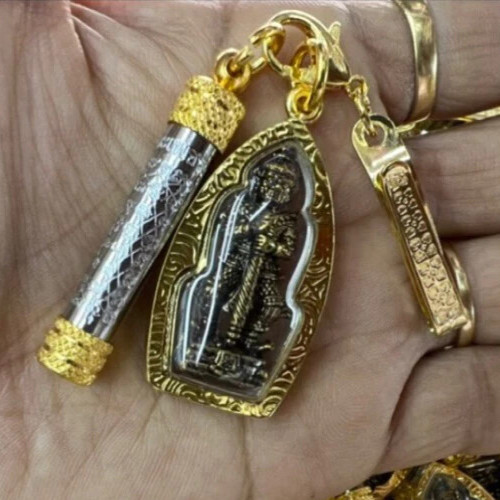 Giant God Wessuwan Gold Micron Takrut Diamond Armor Pendant Thai Buddha Amulet Giant God Wessuwan Gold Micron Takrut Diamond Armor Pendant Thai Buddha Amulet