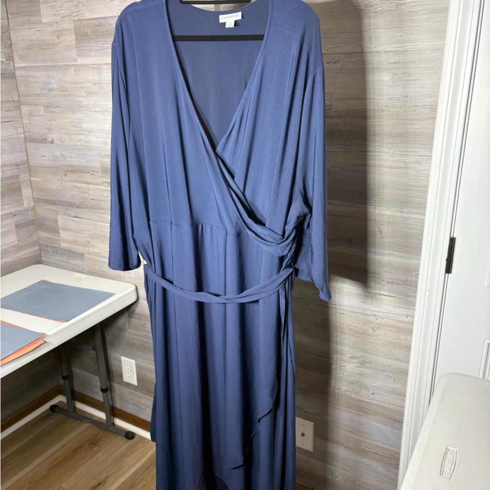 Catherines Elegant Blue Long Sleeve Dress 754 Catherines Elegant Blue Long Sleeve Dress 754