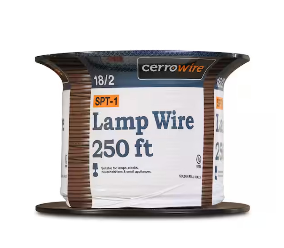 CERROWIRE 250ft 18/2 Brown Stranded SPT-1 Copper Lamp Wire CERROWIRE 250ft 18/2 Brown Stranded SPT-1 Copper Lamp Wire