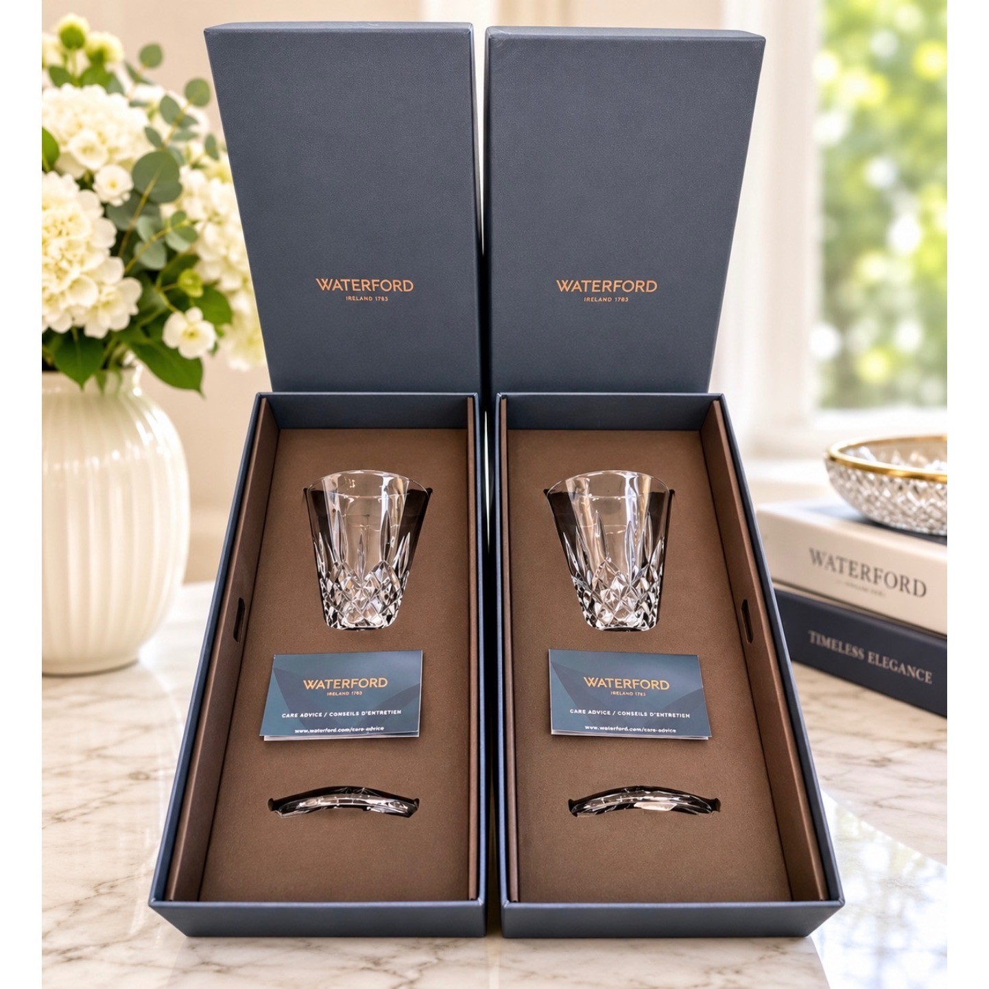 NEW WATERFORD Lismore Tall Medium Goblets Set Of 2 Crystal #1065912 NEW WATERFORD Lismore Tall Medium Goblets Set Of 2 Crystal #1065912