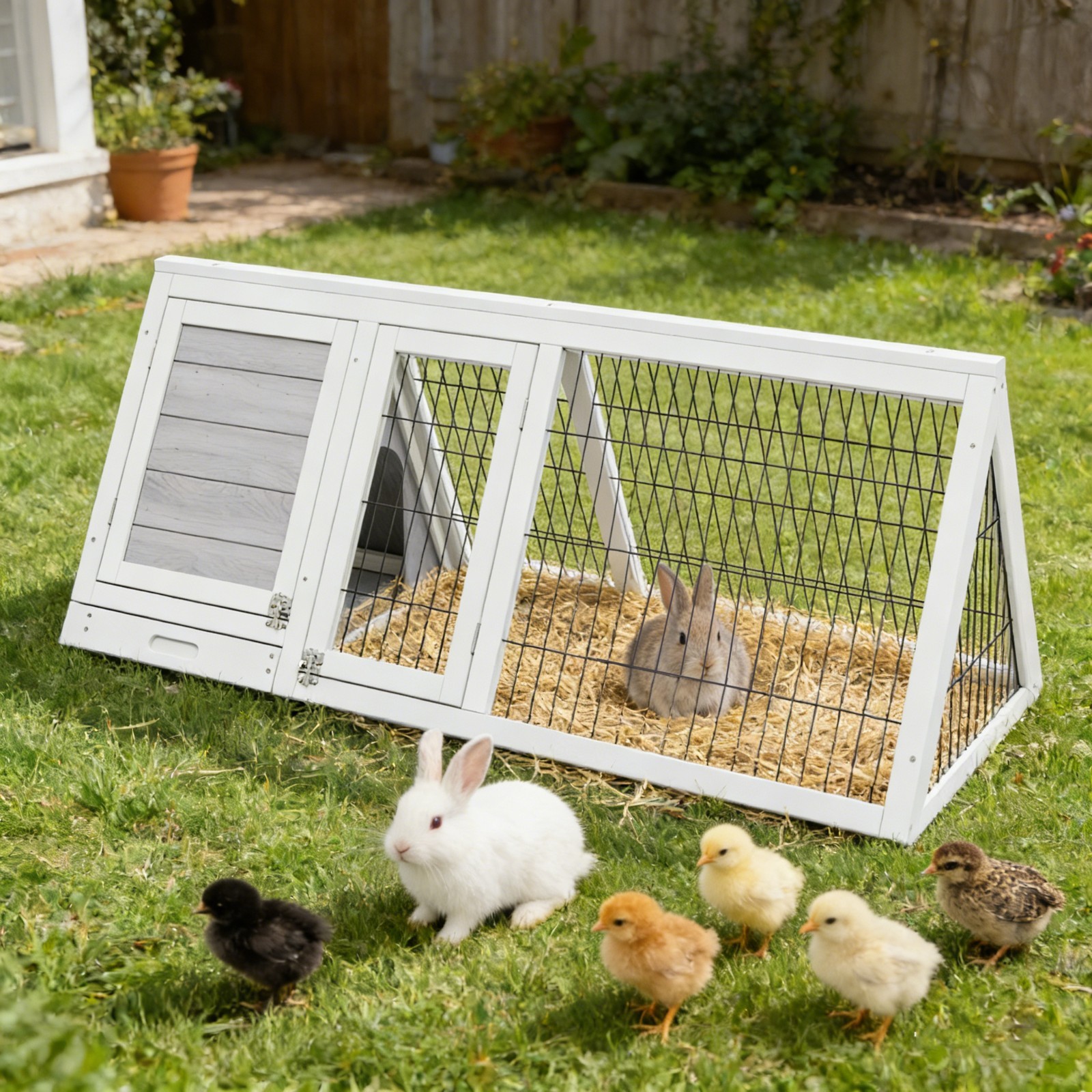 Spacious Wooden Chicken Hutch Outdoor Duck House Small Animal Cage Spacious Wooden Chicken Hutch Outdoor Duck House Small Animal Cage