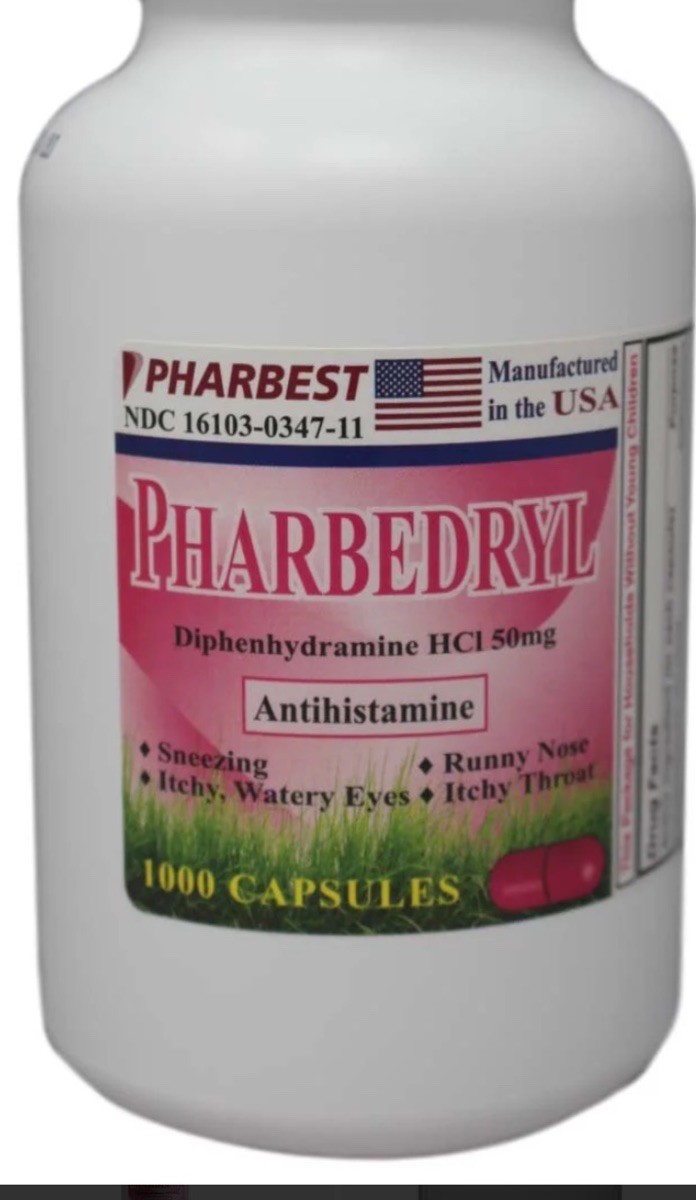 Generic Benadryl Pharbest Antihistamine Diphenhydramine 50mg Caps 1000ct Generic Benadryl Pharbest Antihistamine Diphenhydramine 50mg Caps 1000ct