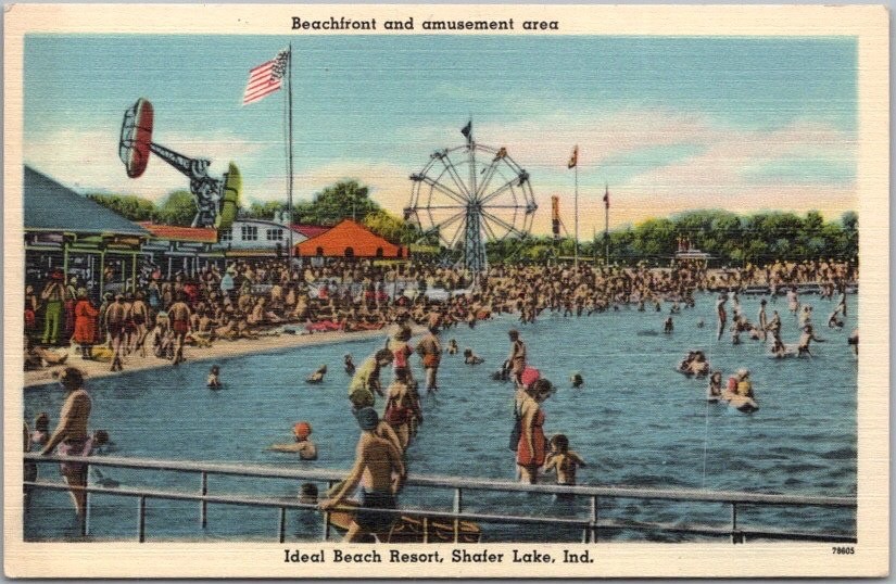 c1940s SHAFER LAKE, Indiana Postcard \