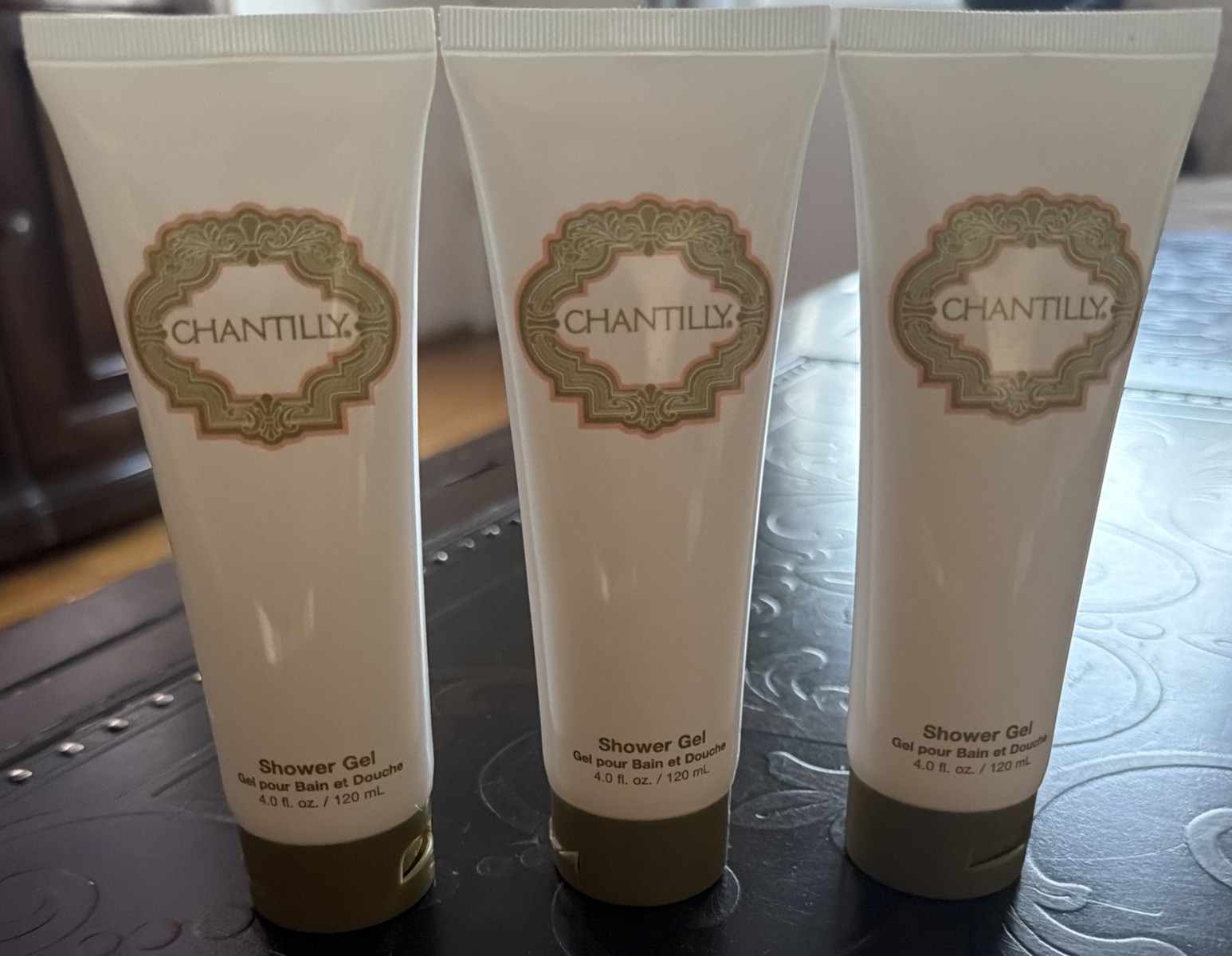 3x Set of CHANTILLY by Dana Shower Gel 4oz 120ml Each VTG Discontinued Lot of 3