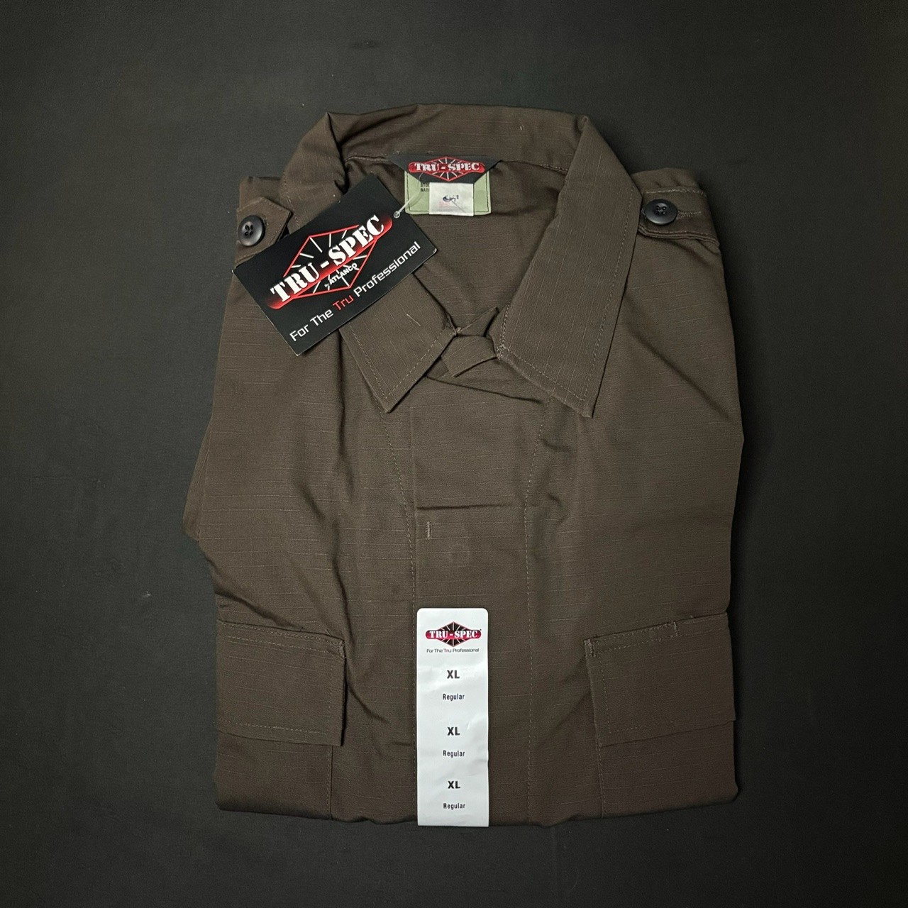 TRU-SPEC Tactical Short Sleeve Shirt Size XL Rip Stop Brown 1004006 TRU-SPEC Tactical Short Sleeve Shirt Size XL Rip Stop Brown 1004006