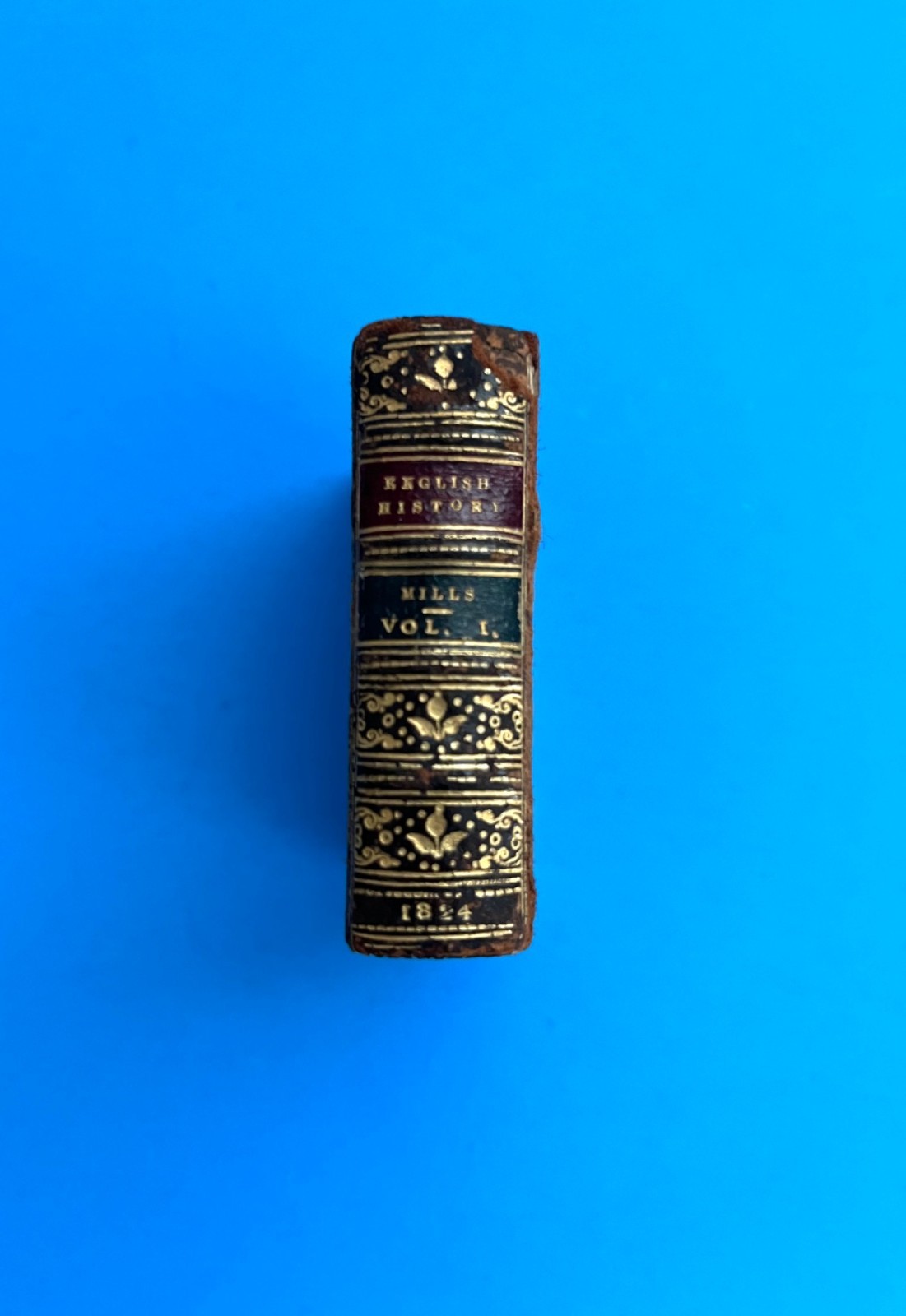 Antique 1824 Leather-Bound Miniature Volume 1 of \