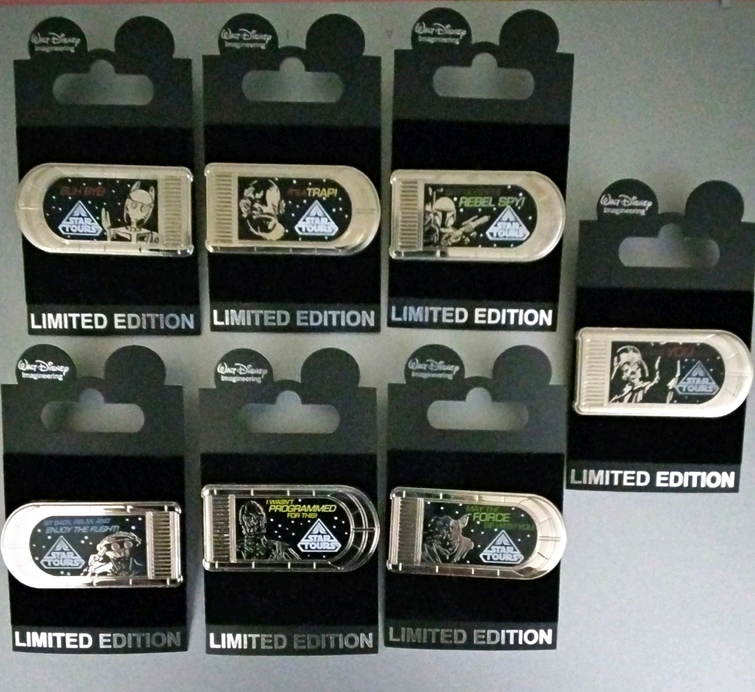 2012 WDI Disney Star Tours Attraction Star Wars LE 250 - 7 Pin Complete Set