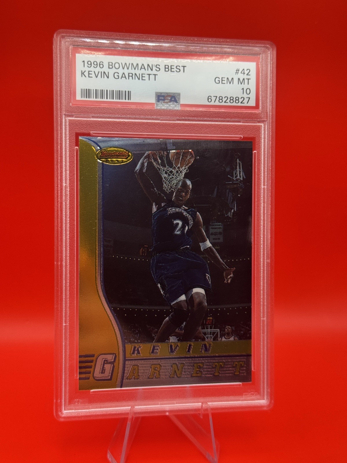 Kevin Garnett 1996 Bowman’s Best #42 PSA 10 Mint Timberwolves