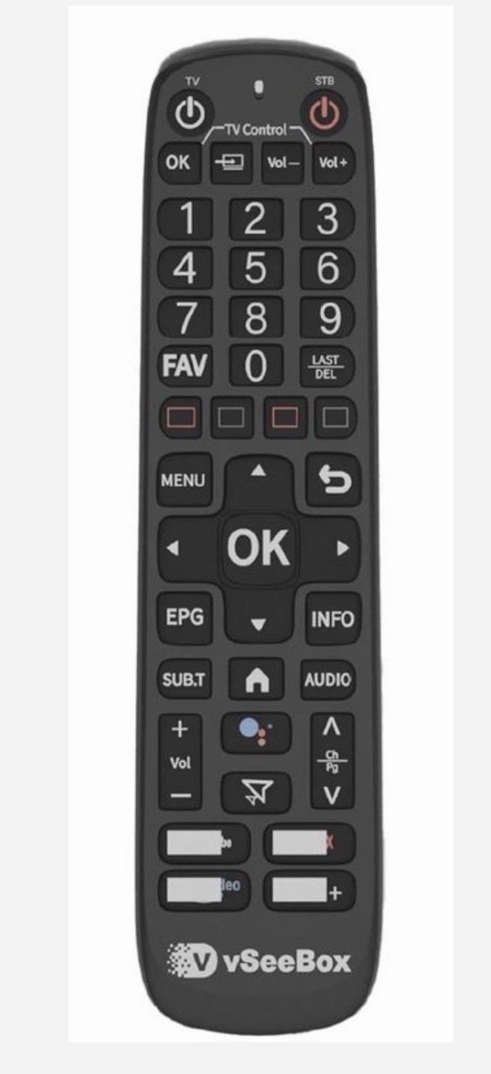 Original vSeeBox OEM V6 Plus Bluetooth Backlit Remote Voice Command