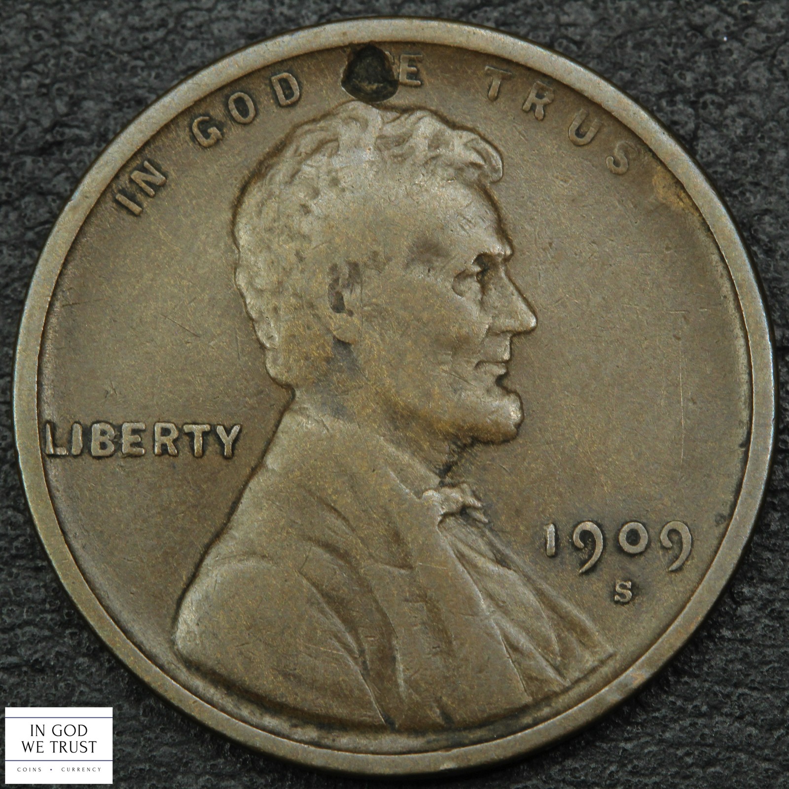 1909 S Lincoln Wheat Copper Cent 1C - Hit Mark
