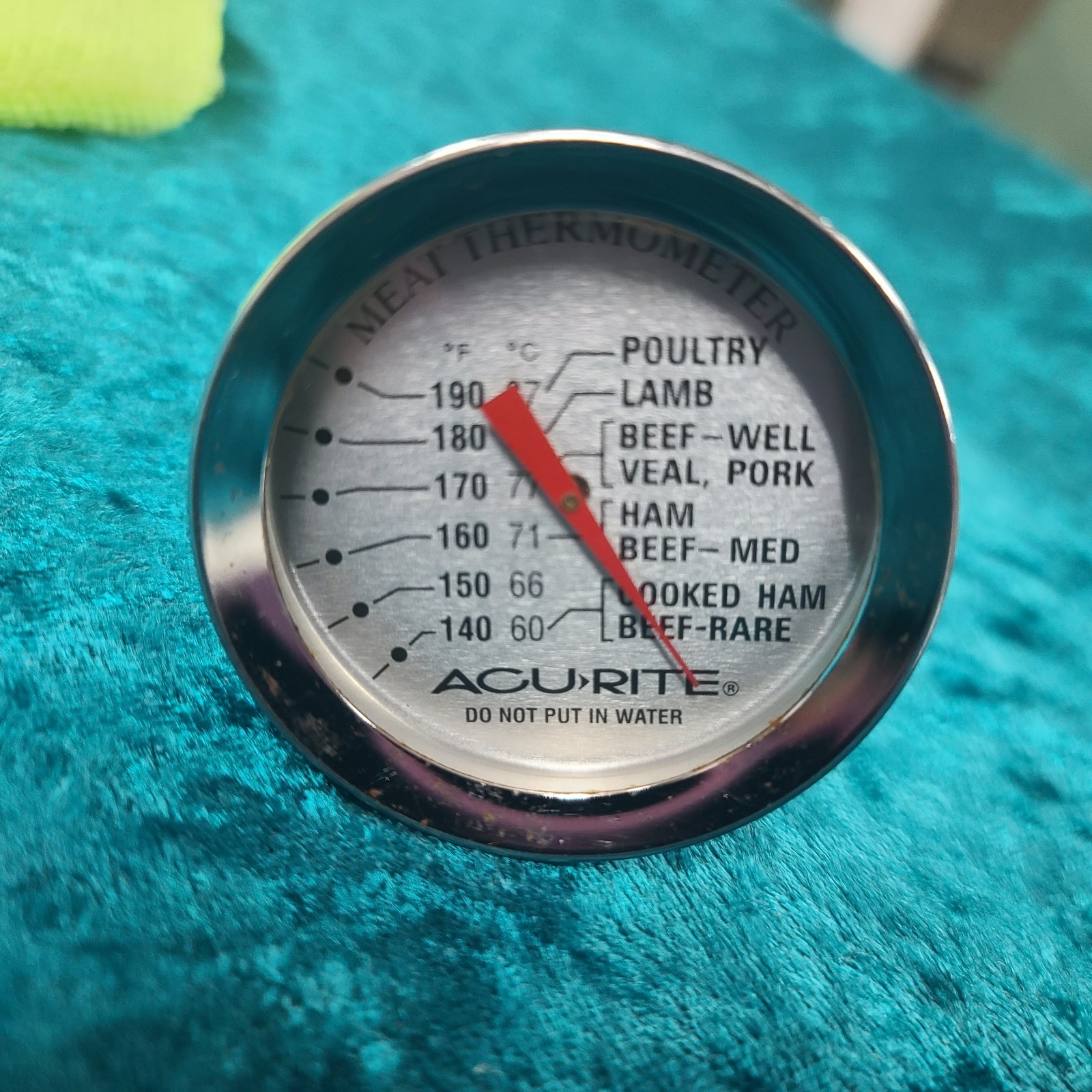 Vintage Meat Thermometer Acurite Analog Probe Prong Style Works 1980 Vintage Meat Thermometer Acurite Analog Probe Prong Style Works 1980