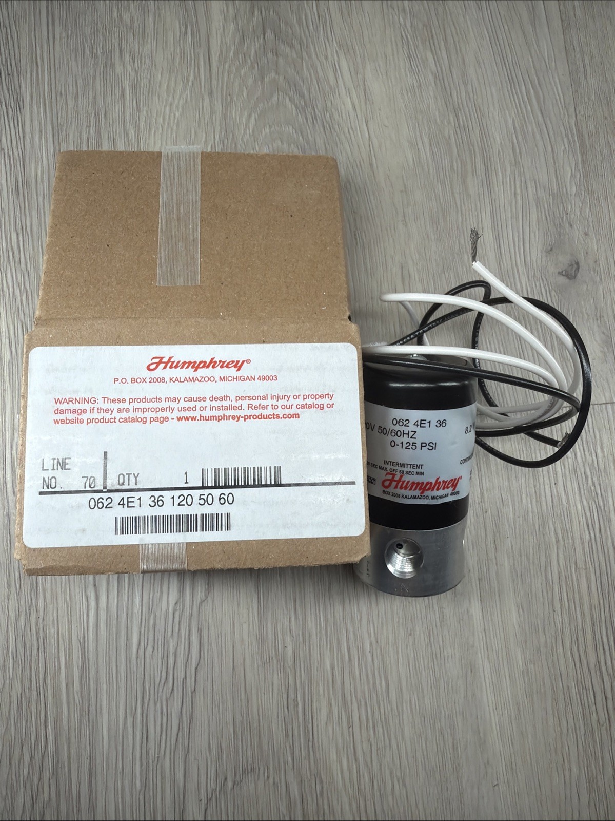 Humphrey Solenoid Valve New 062-4E1-36-120 50/60 Humphrey Solenoid Valve New 062-4E1-36-120 50/60