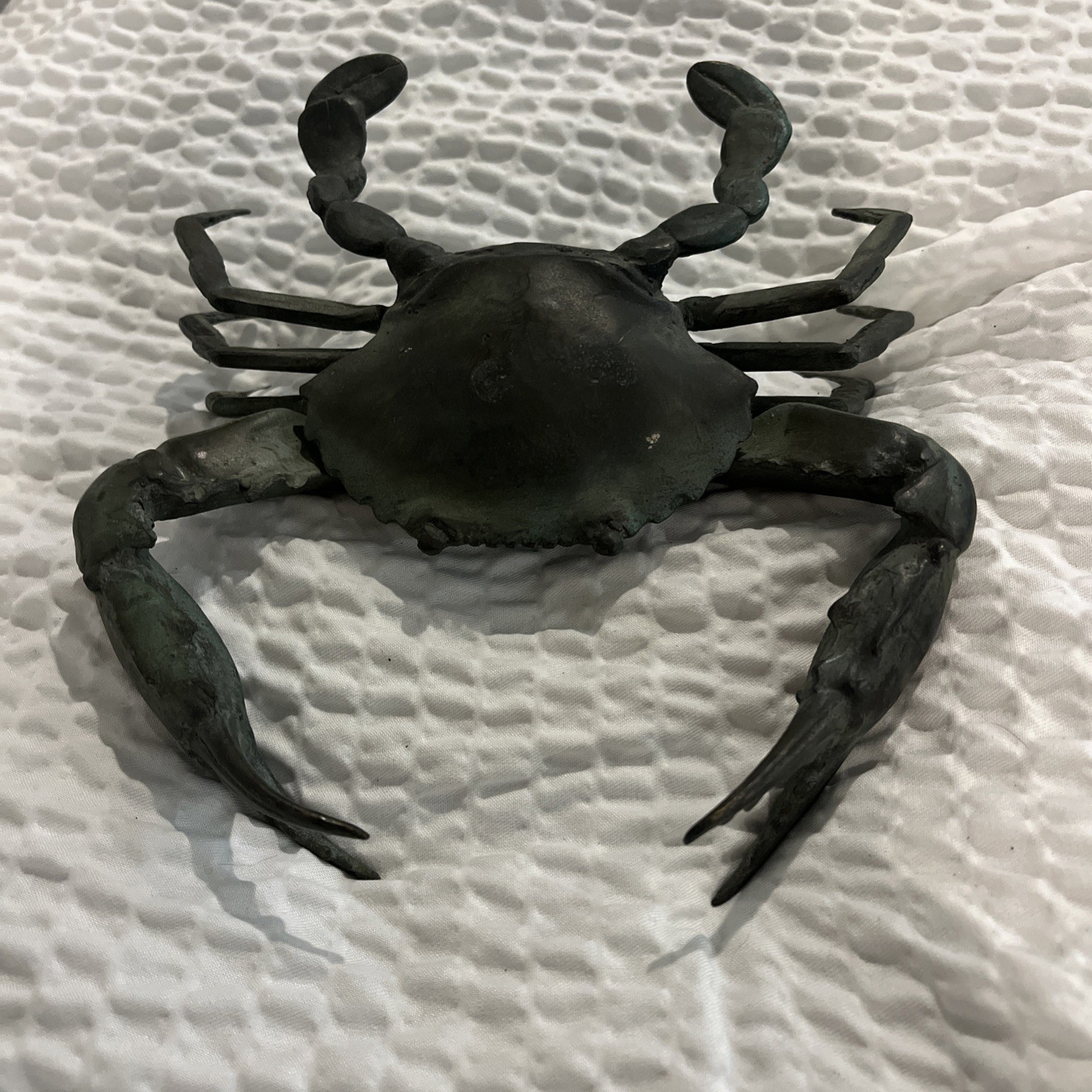 Vintage Bronze Blue Crab Sculpture Some Slight Oxidation