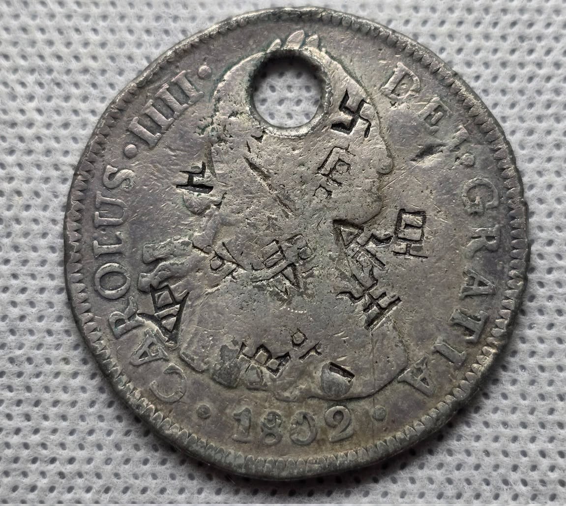 8 Reales Conteporary Forgery Counterstamped 1802 Mo / F.T.  Lead
