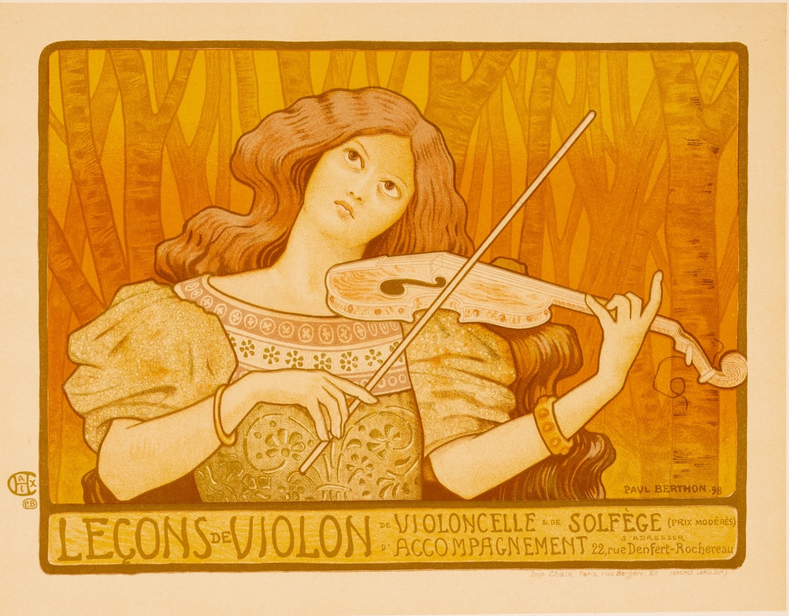 Paul Berthon Lecons de Violin Les Maitres de l Affiche 1895 1899 Chaix Paris