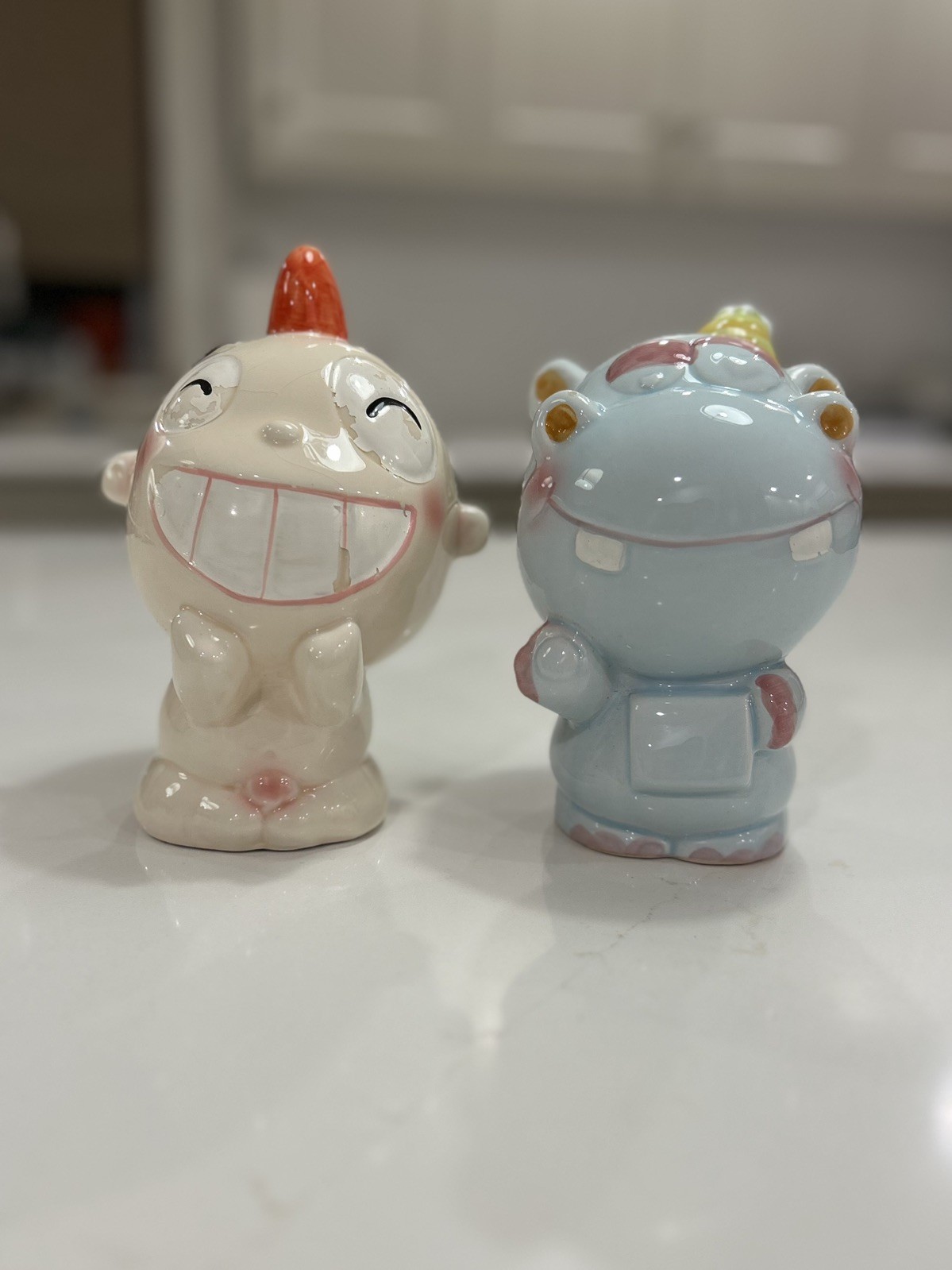 Vintage Rune Naito Ceramic Coin Bank Lot - Showa Retro Kawaii Futen Zoo Vintage Rune Naito Ceramic Coin Bank Lot - Showa Retro Kawaii Futen Zoo