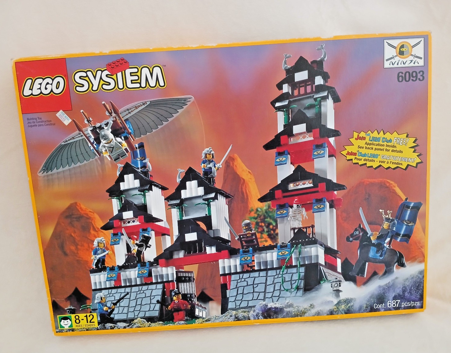 Vintage 1998 Lego 6093 Flying Ninja\'s Fortress NEW/SEALED Box has Shelf Wear