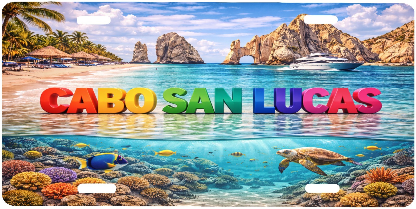 Cabo San Lucas Mexico Colorful Aluminum Novelty Plate, 6