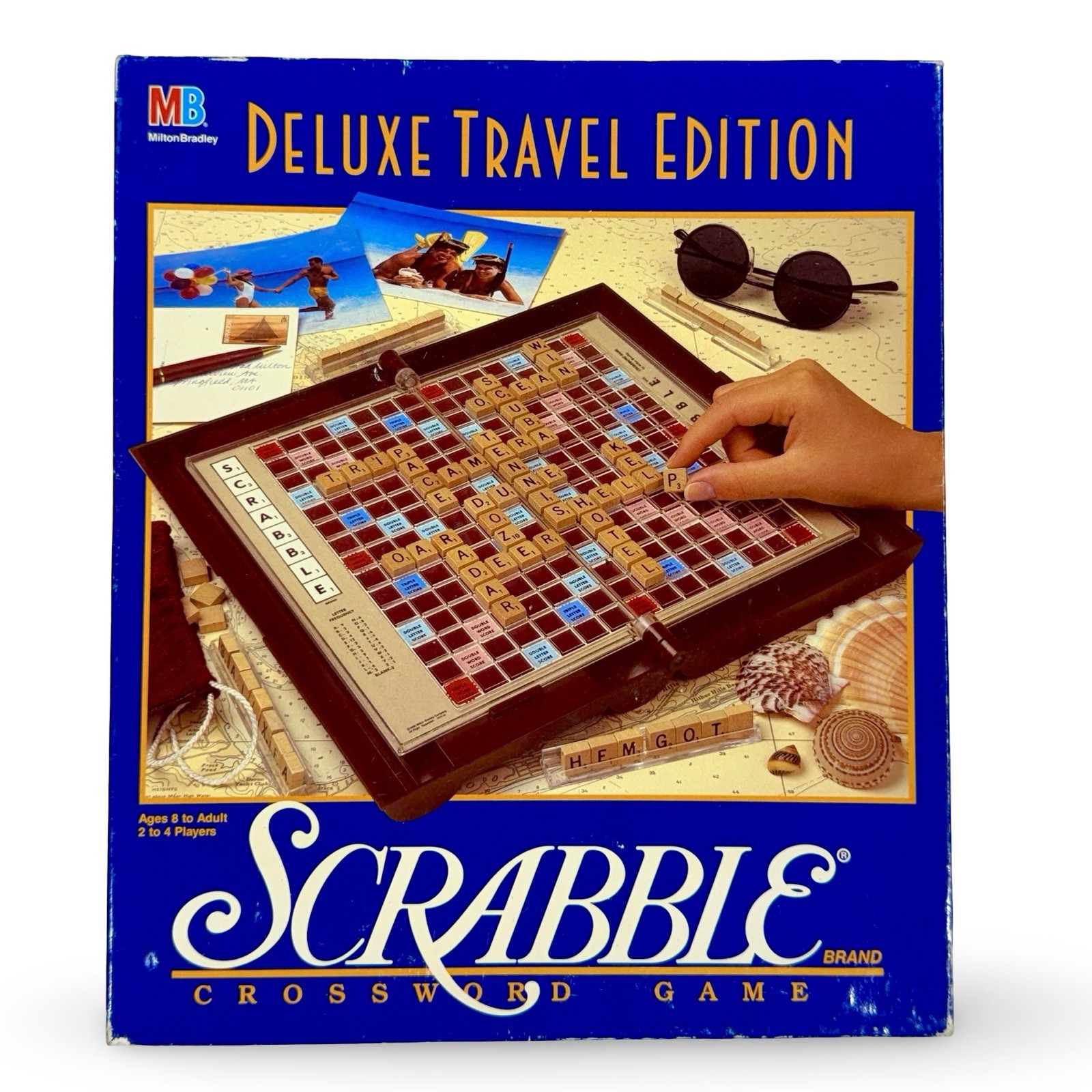 1990 Scrabble Deluxe Travel Edition Milton Bradley Complete UNUSED Wood Tiles