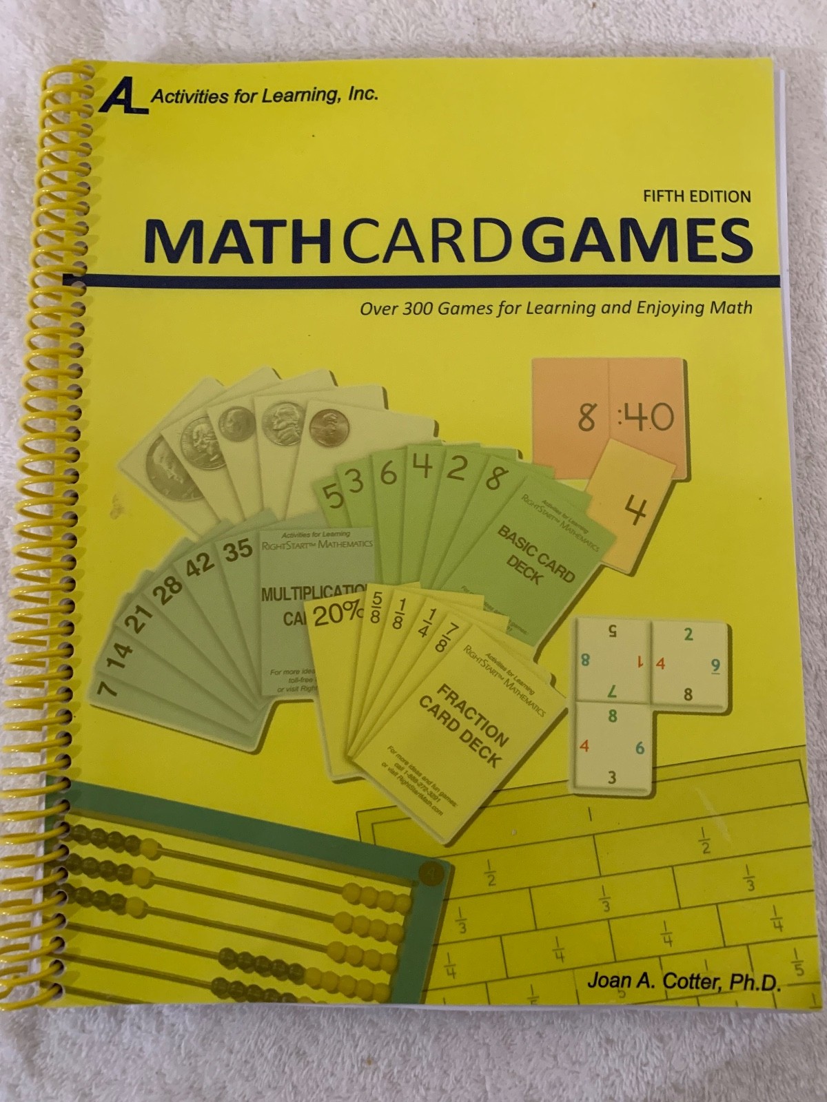 Right Start MATH CARD GAMES Fifth Edition with DVD by Joan A Cotter 2010 VG