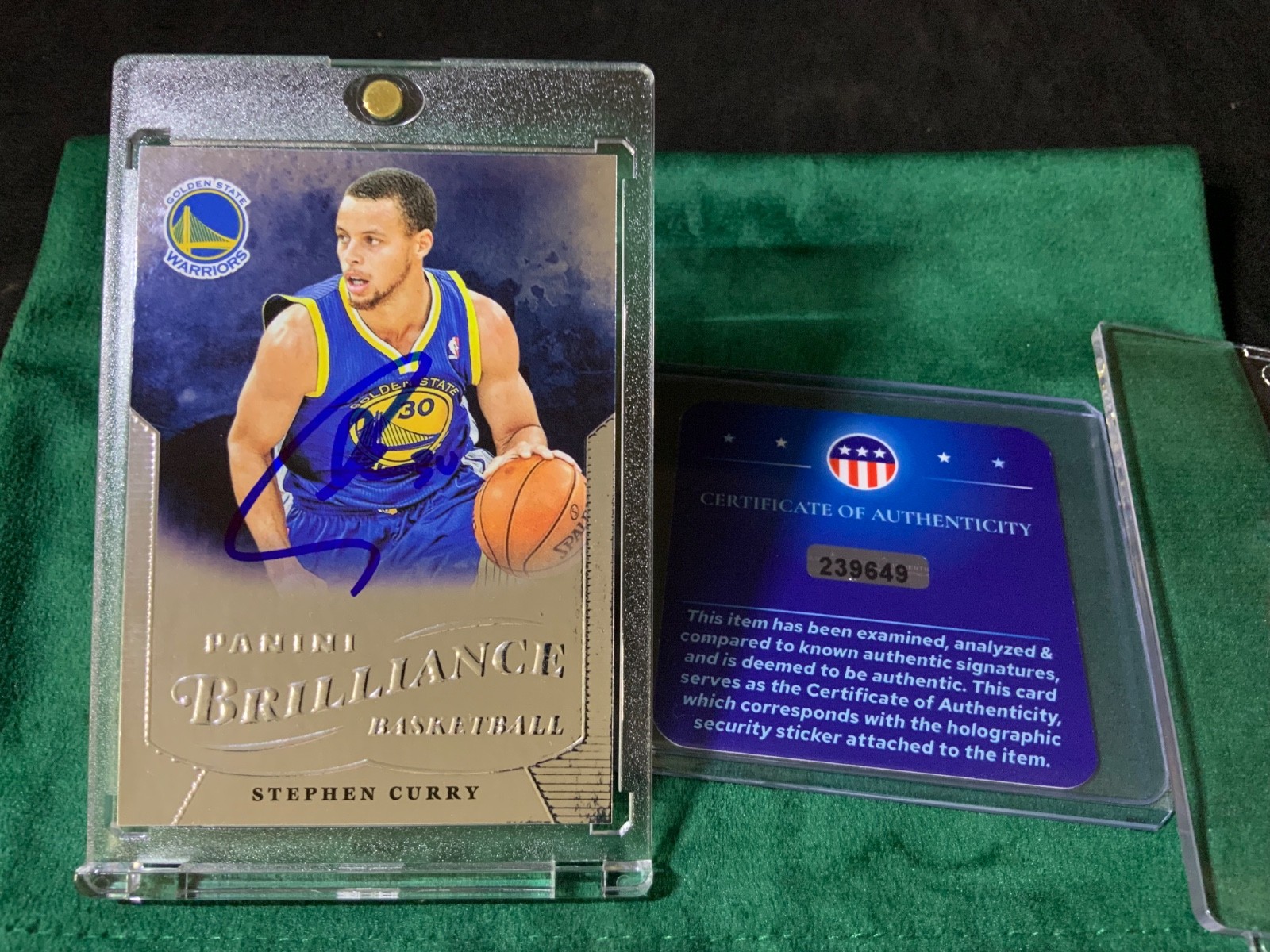 Stephen Curry Autographed Card - Signed 2012-13 Panini Brilliance AUTO with COA