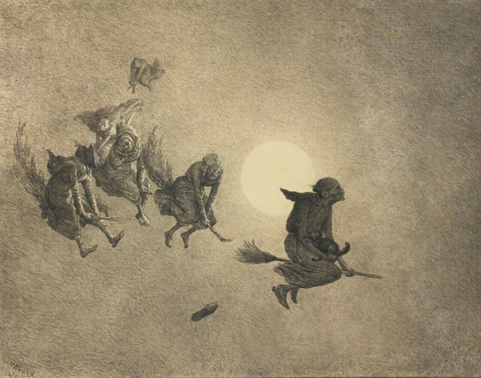1870 The Witches\' Ride by William Holbrook Beard VINTAGE art print