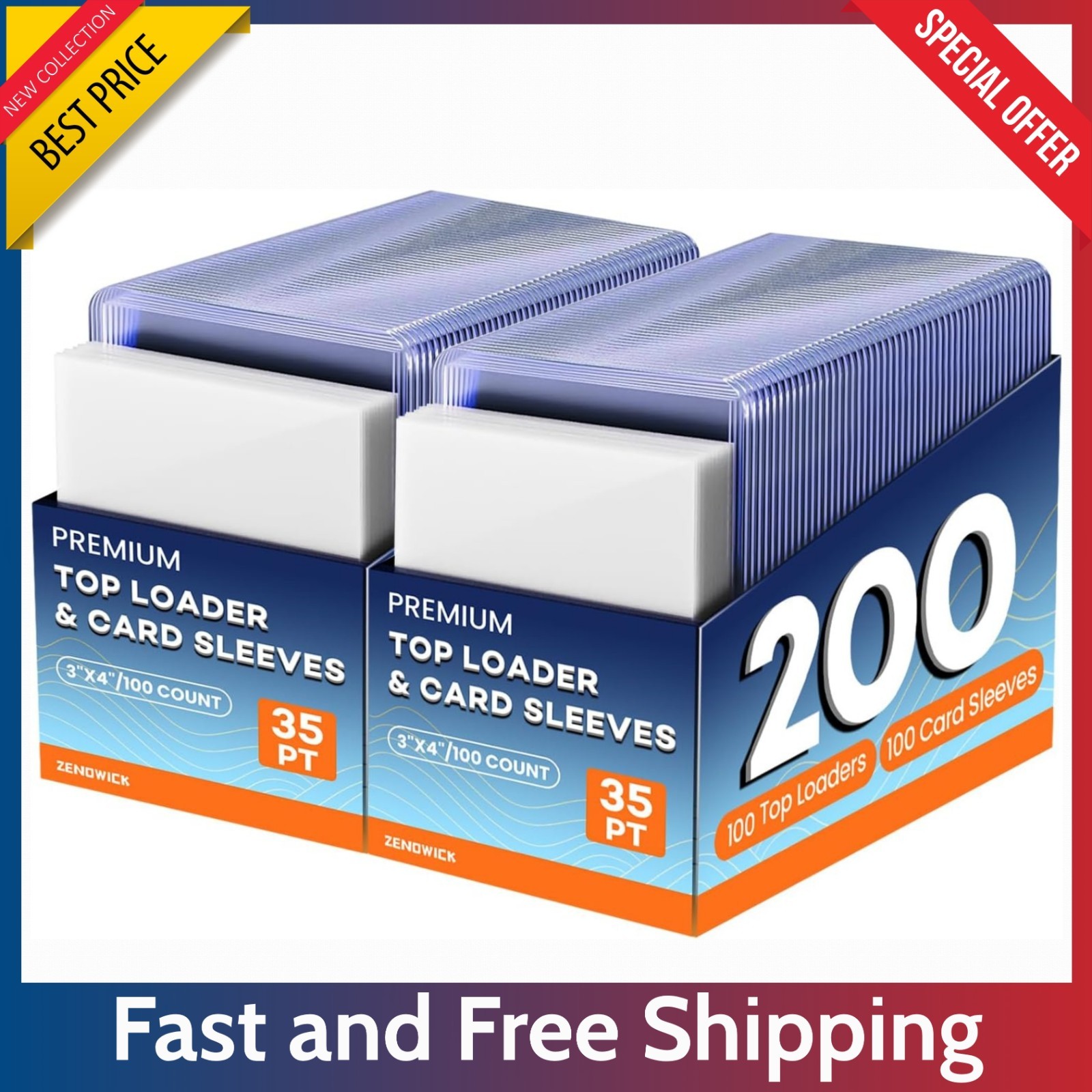 200 Trading Card Sleeves & Holders – 100 Hard 3\