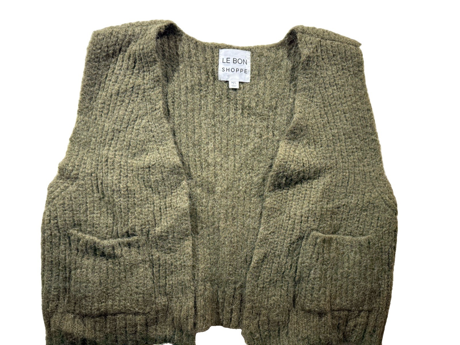 Women\'s Medium LE BON SHOPPE Alpaca Wool Heavy Olive Green Vest