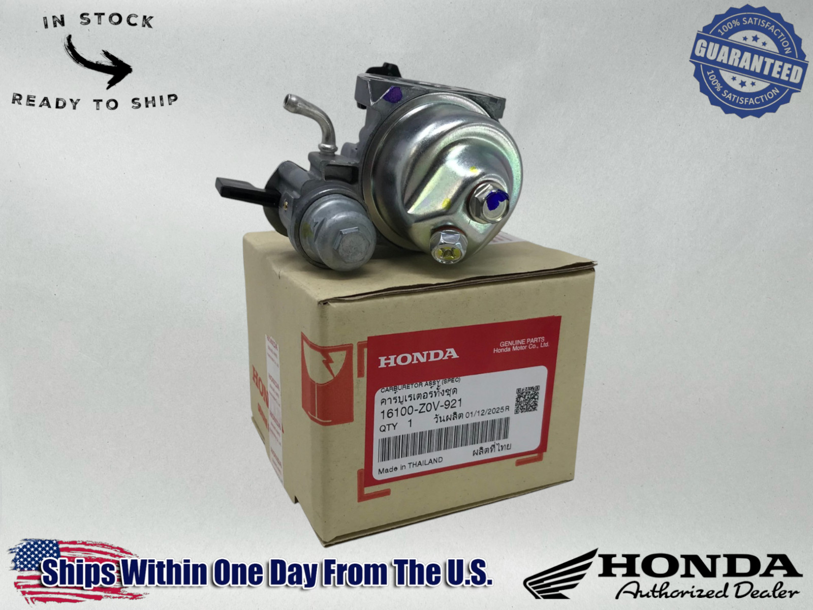 Honda OEM GX200 Carburetor Assembly (BE64Y A) 16100-Z0V-921