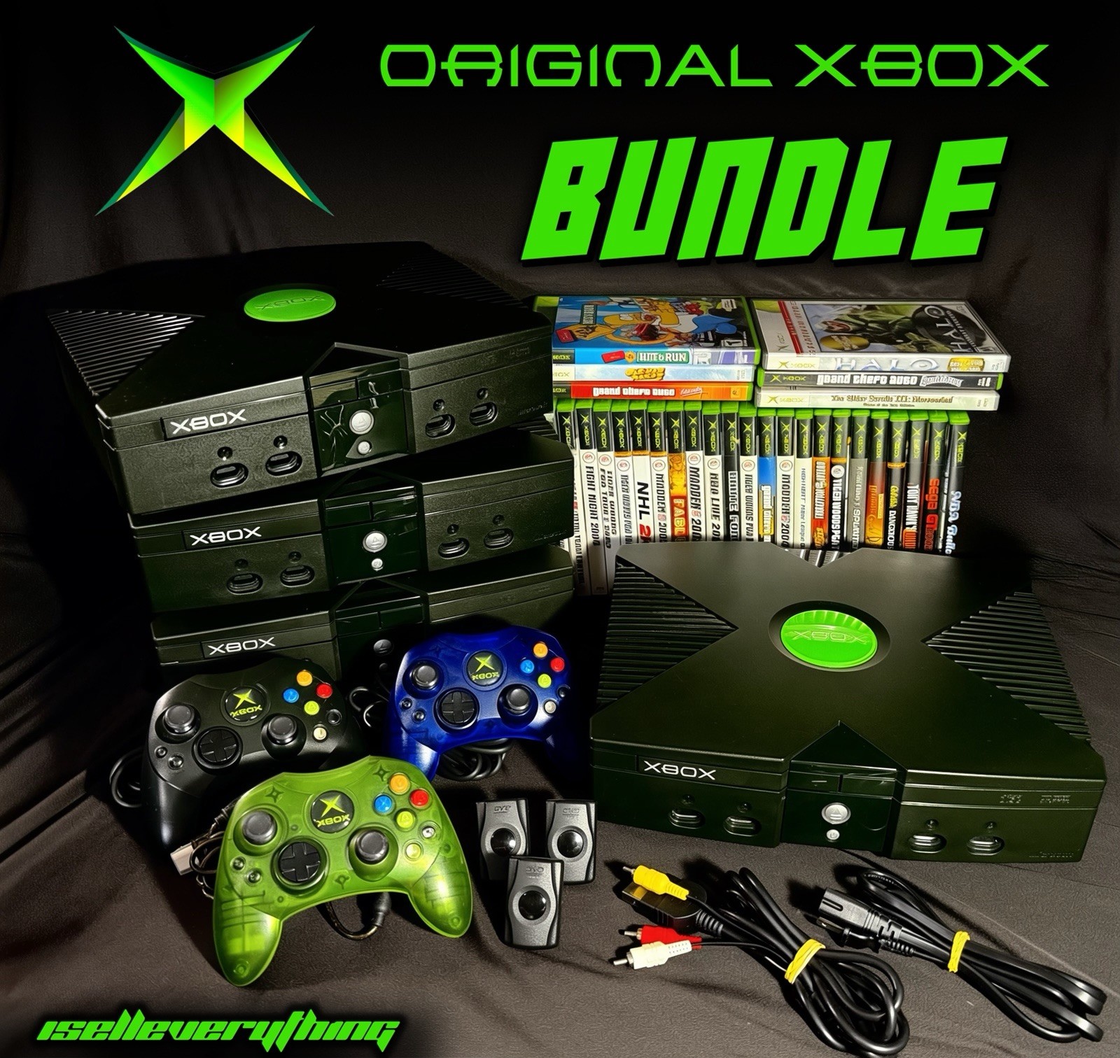 Original Microsoft Xbox Console BUNDLE Serviced - Games/Controller/Accessories