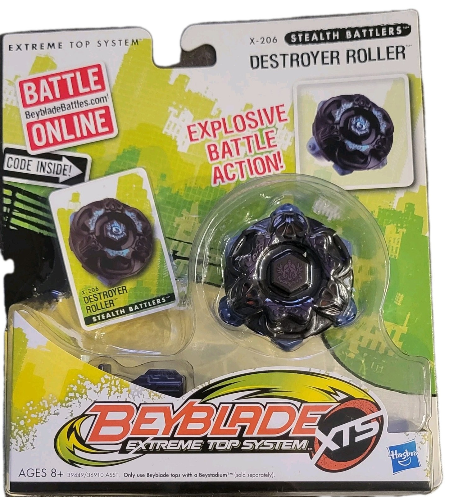 2011 Hasbro Beyblade XTS X-206 Destroyer Roller Stealth Battlers 8+ Hasbro WBBA