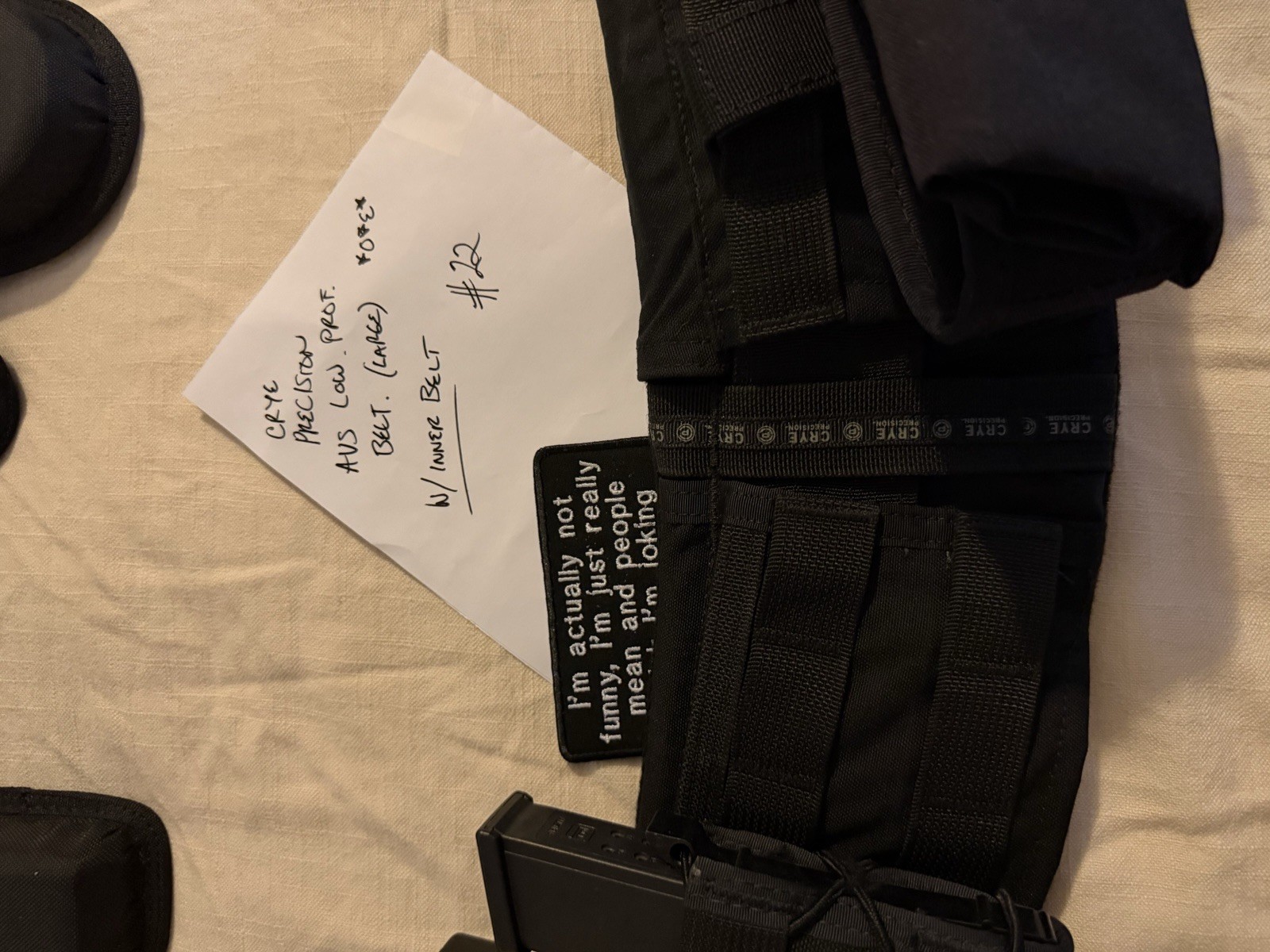 Cry precision, EVS low profile duty belt with duty belt.